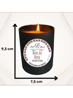 Bougie artisanale parfumée Bois de Rose, made in Provence