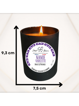 Bougie artisanale parfumée à la Nanie Violette, made in Provence